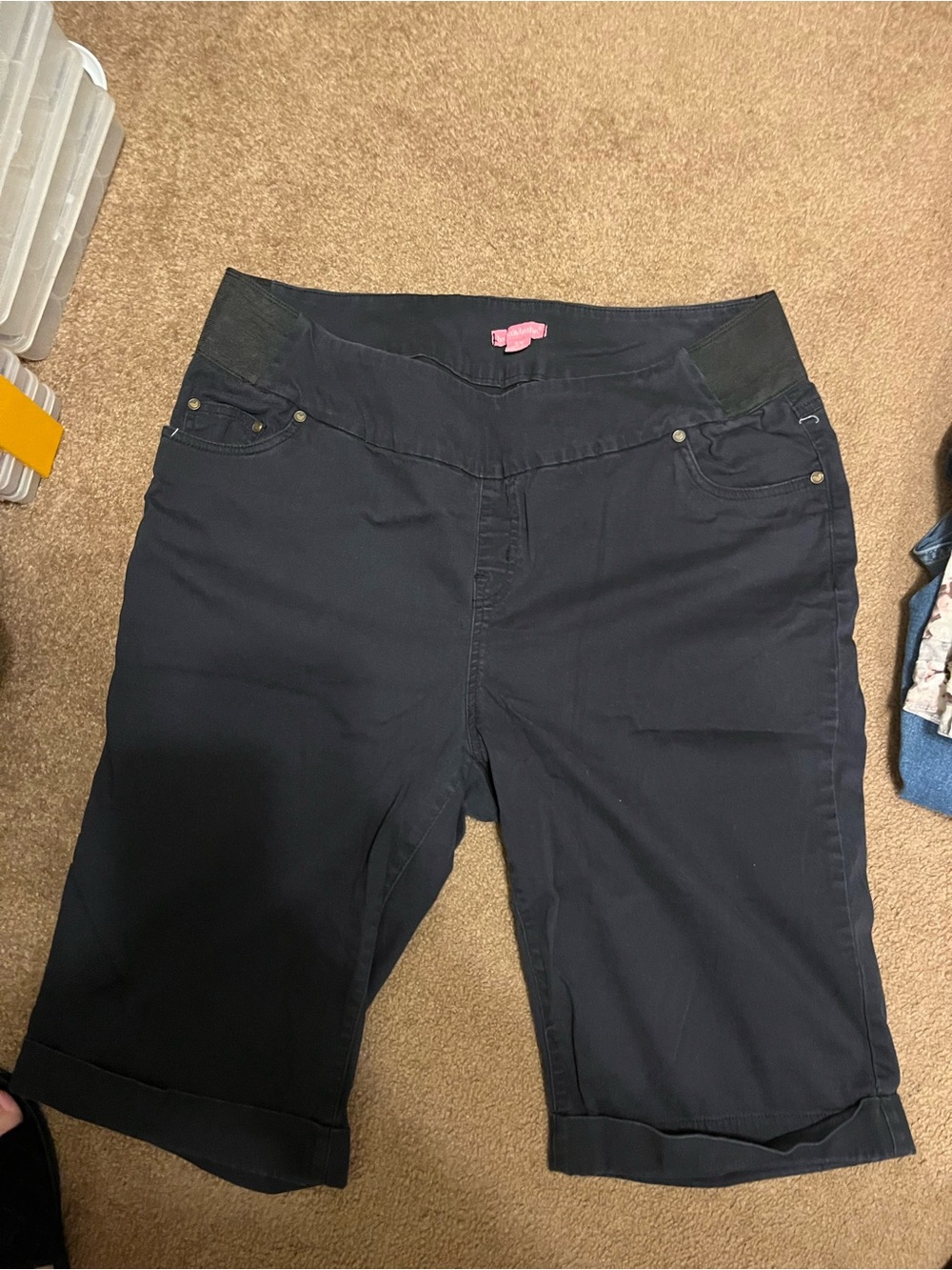 Woman Within Navy Capris with Stretch Waistband